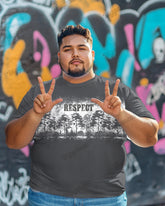 Cotton Fabric-Mist Forest Men's Loose Plus Size Short-sleeved T-shirt